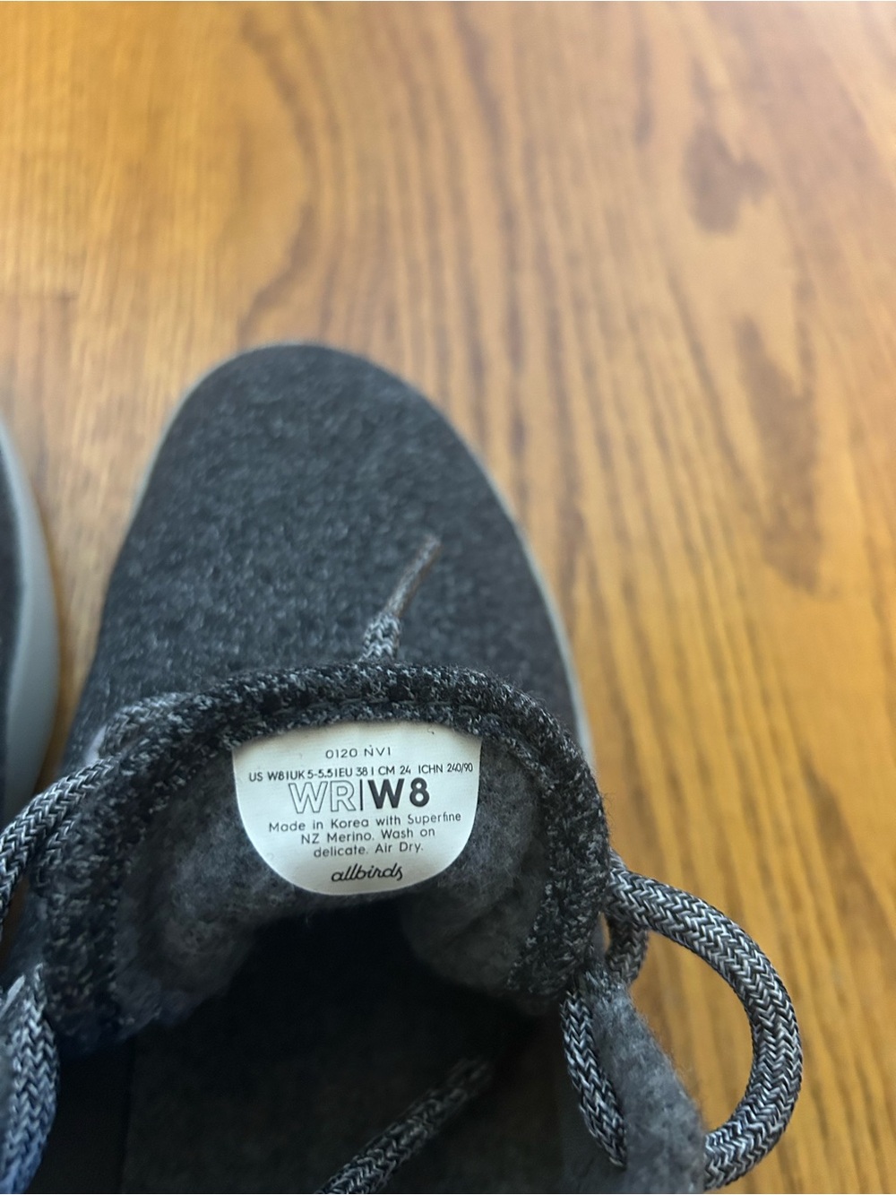 allbirds Womens Dark Charcoal Wool Sneakers - Picture 4 of 5